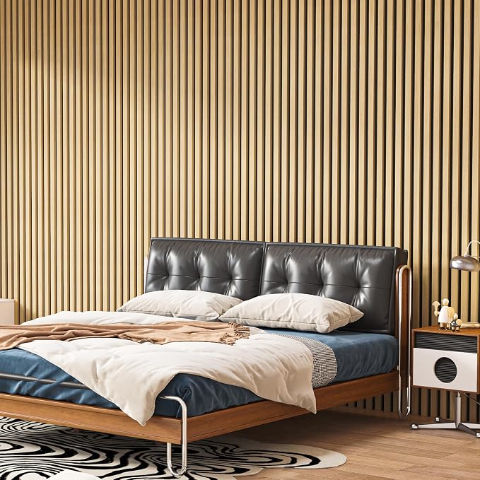 Art3d 2 Pack 94.5 x 24 inch Wood Slat Acoustic Panels for Wall & Ceiling - 31 sq.ft 3D Fluted Sound Absorbing Panel with Wood Finish, Oak - Image 6