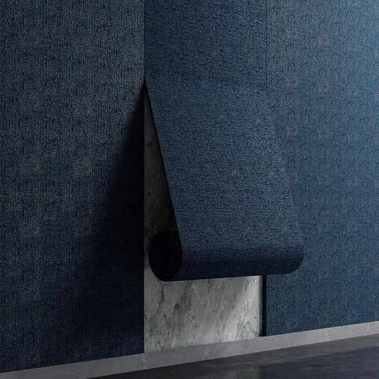 Yutianli 3D Wall Panel Peel and Stick Soundproof Foam Linen Wall Cloth Blue 16.7"x118" Self-Adhesive Decorative Wallpaper Anti-Collision Wall Padding by Yutianli