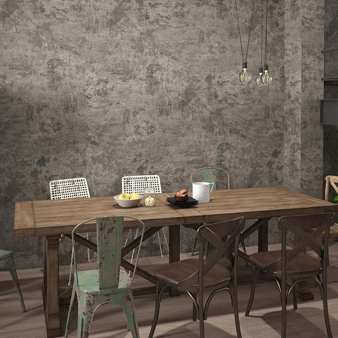 3yecao Grey Concrete Wallpaper Peel and Stick Gray Concrete Contact Paper | 24"×354" Thick Light Beige Cement Wallpaper Faux Vinyl Self Adhesive Waterproof Wall Sticker for Gym Bathroom Bedroom Walls - Image 8