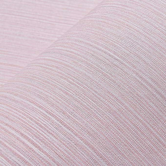 Haimin Grasscloth Wallpaper Textured 24in X 393in Fabric Contact Paper Pink Wall Paper Textured Linen Peel and Stick Self-Adhesive Thick Vinyl Embossed Film Wallpaper (Pink) - Image 5
