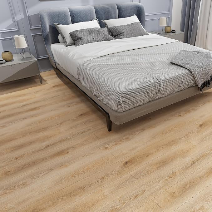 Lareko Peel and Stick Floor Tile, Waterproof Vinyl Plank Flooring | 12-Pack 18 Sq.Ft , Self-Adhesive Laminate Vinyl Tiles,Realistic Wood Grain for DIY Bathroom, Laundry Room & Rental Upgrades - Image 7