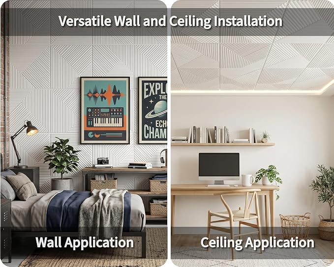 3D Wall Panels for Interior Wall Decor, PVC, White | 19.7x19.7 Inch, 12 Pack Covers 32 Sq Ft, Decorative Textured Tile, Paintable, Fire Resistant, Lightweight Modern Accent - Image 14