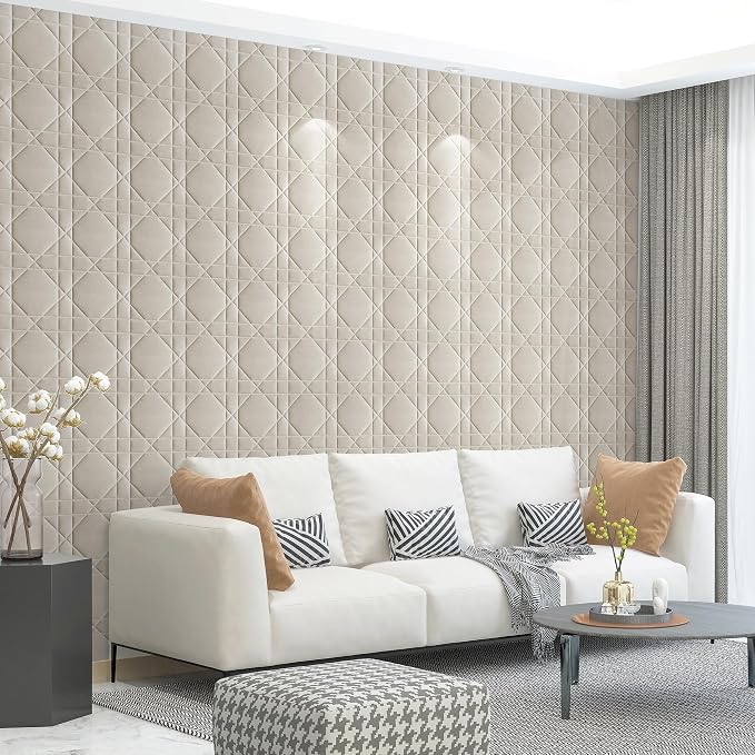 Velvet 3D wall Panels for Interior wall Decor Peel and Stick, Soundproof Geometric Textured 3D Wall Panels for Living Room, Bedroom, TV Background 17.7" x 17.7", Cover 26.15 Sq.Ft 12pcs Grey - Image 8