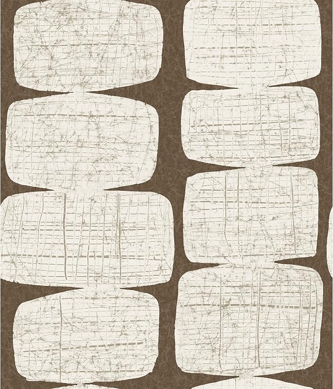 RoomMates RMK12349PL Mid-Century Beads Peel and Stick Wallpaper, Brown - Image 2