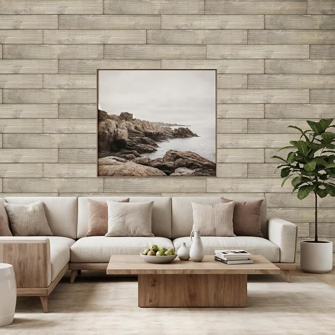 Real Wood Wall Planks-5" White Shiplap Panel Peel and Stick 10Pack 12.5SqFt | 5in wide solid wood shiplap planks-easy DIY wall shiplap panels Perfect for accent wall,backsplash,bedroom, living room - Image 9