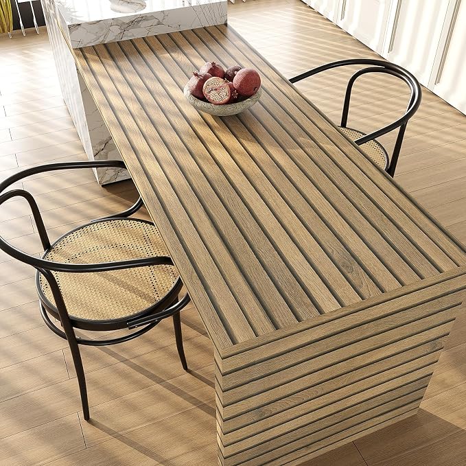 VEELIKE Natural Oak Wood Slat Wallpaper Peel and Stick Light Wood Panel Look Contact Paper for Accent Walls Backdrops 24''x354'' Removable Self Adhesive Wooden Vinyl Wall Panels for Bedroom Bathroom - Image 6