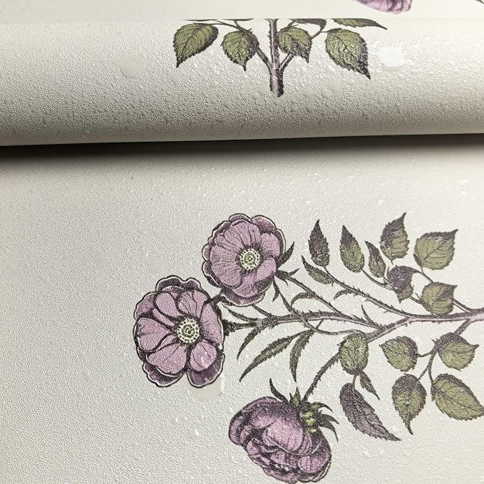 17.3”×393.7” Vintage Floral Wallpaper Retro Rose Flower Contact Paper for Cabinets Self Adheisve Floral Wallpaper for Bedroom Accent Wall Cabinets - Image 9