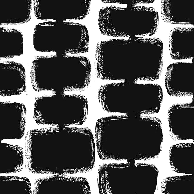 Safiyya Peel and Stick Wallpaper Black and White Contact Paper Mid Century Modern Abstract Geometric Wall Paper Self Adhesive Removable Wallpaper for Bathroom and Bedroom Vinyl 17.3"x78.7" by SAFIYYA