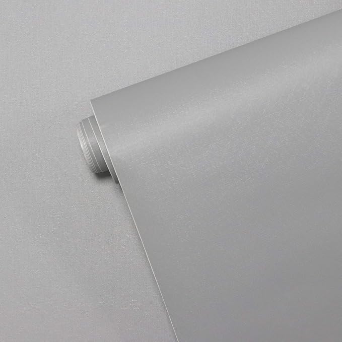 Yasinet Grey Wallpaper Gray Wallpaper Peel and Stick Grey Contact Paper Gray Removable Self Adhesive Wall Paper Solid Color Matte Decorative for Wall Bedroom Vinyl 17.7" X 393.7" by Yasinet