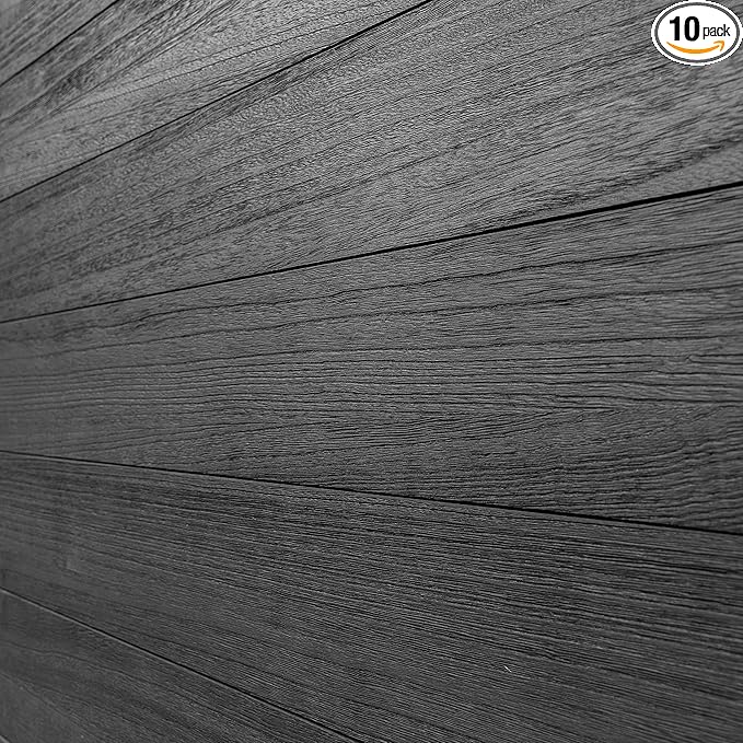Brosisincorp Real Wood Shiplap Peel and Stick Wall Panel Black 10 Pcs | Natural Paulownia Wood Plank for Interior Rustic Accent Wall, Easy DIY Self Adhesive, 35.43" L x 5" W Each, Covers 12.4 Sq Ft by Brosisincorp