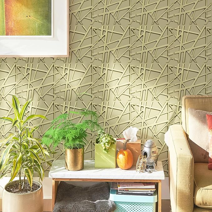 LEVOWAY 33 Pack 3D Wall Panels for Interior Wall Decor, 12''x12'' Champaign Gold Accent Textured Wall Panels, Wall Covering Panles for Living Room, Gaming Room, TV Background, Cover 32 Sq.Ft - Image 2