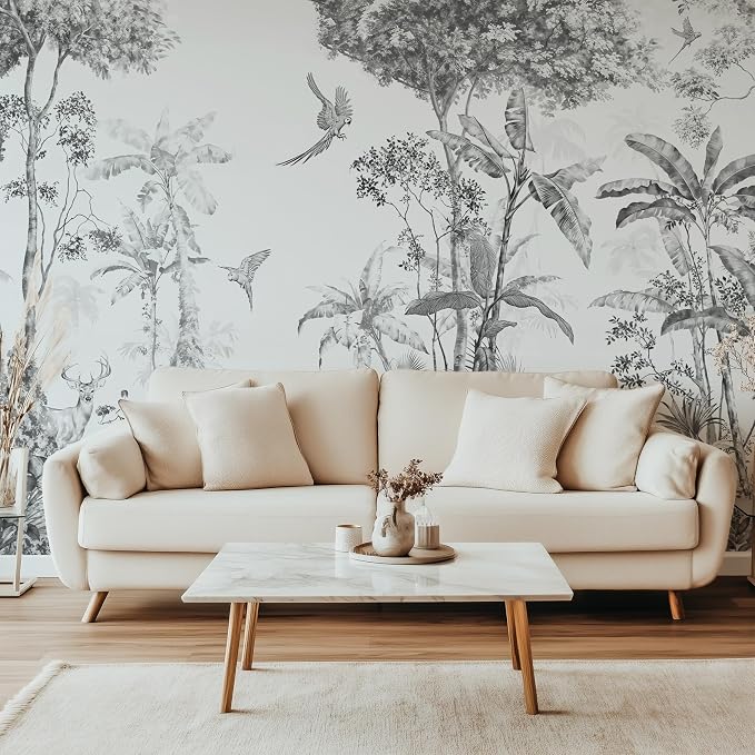 Vintage Tropical Botanical Peel and Stick Wall Mural, Canvas Wallpaper | Removable Large Wall Mural Panels for Bedroom, Living Room, Office and Accent Wall Decor, Easy to Install - Image 6