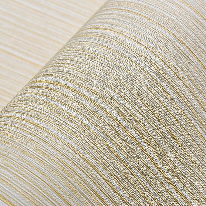 Haimin Grasscloth Wallpaper Textured 24in X 393in Fabric Contact Paper Textured Linen Wall Paper Peel and Stick Self-Adhesive Thick Vinyl Embossed Wallpaper (Yellow) - Image 7