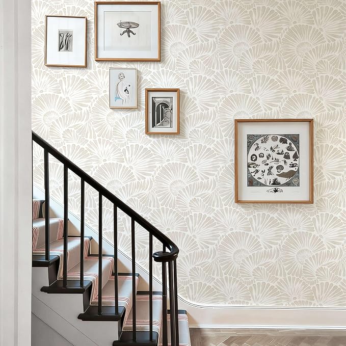 Ismoon Beige Wallpaper Peel and Stick Wallpaper Boho 17.3in x 16.4ft Neutral Removable Modern Geometric Wall Paper for Bathroom Bedroom Nursery Home Wall Waterproof Vinyl - Image 5