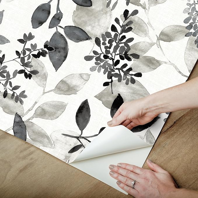 NuWallpaper Black Breezy Peel and Stick Wallpaper, Removable Wallpaper, 20.5 in x 18 ft - Image 6