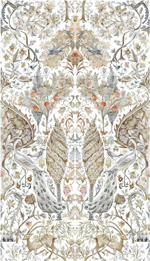 Victorian Botanical Peel and Stick Wallpaper, Vintage Bird Wallpaper | Thick Vinyl Wallpaper with Self-Adhesive Backing, Perfect for Home Decor and Accent Walls by Unknown