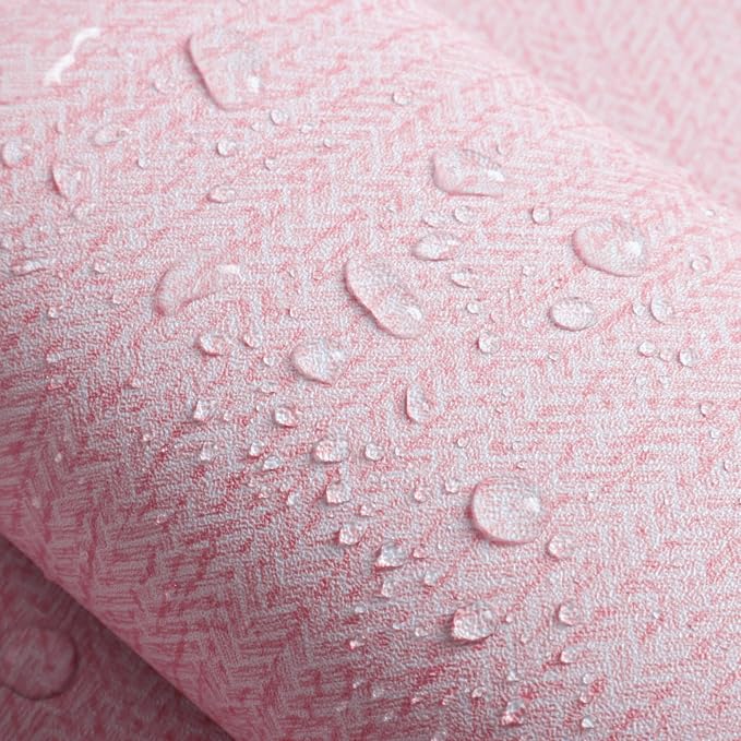 Pink Grasscloth Peel and Stick Wallpaper Fabric Paper 16in x 118in | Faux Linen Vintage Wallpaper Textured Removable Wall Paper Grass Cloth Cabinets Bedroom for Cabinet Self Adhesive Vinyl - Image 5