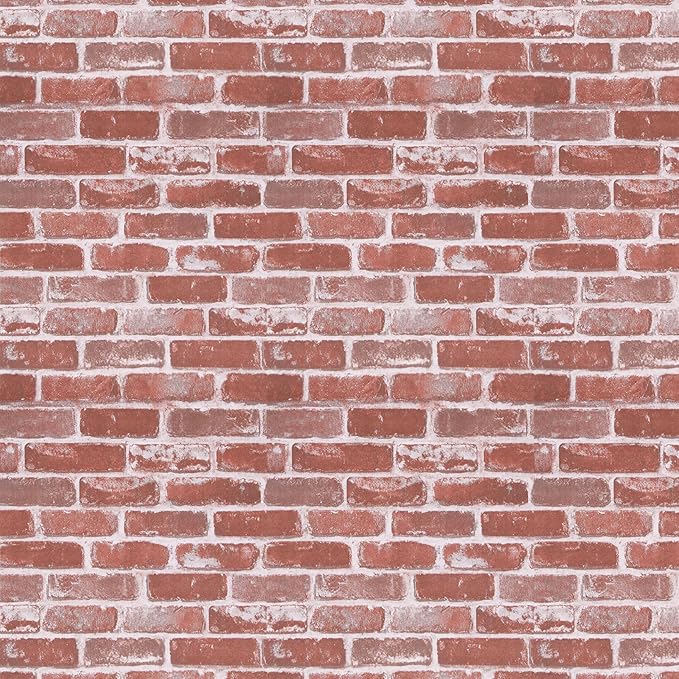 Timeet Red Faux Brick Wallpaper Peel and Stick Wallpaper 17.7" x 118.11" Self Adhesive Contact Paper Stick on Wall Paper Christmas Fireplcae Decoration Easy to Install by Timeet