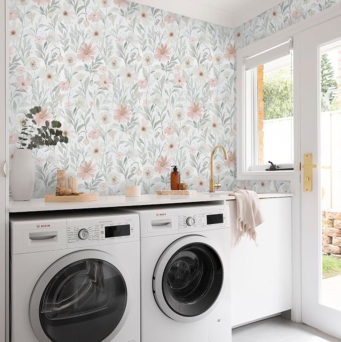 CiCiwind 17.3"×393.7" Peel and Stick Wallpaper Floral Removable Self Adhesive Eco-Friendly Contact Paper Boho Papel Tapiz para Pared Bedroom Bathroom Living Room Decor Vinyl Film Roll - Image 5