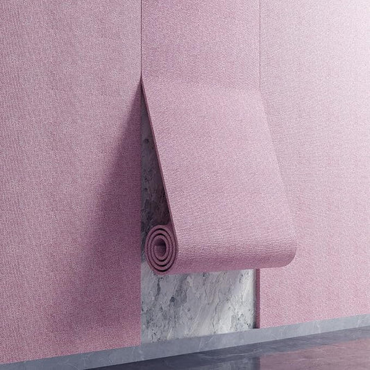 Yutianli 3D Wall Panel Peel and Stick Soundproof Foam Linen Wall Cloth Pink 16.7"x118" Self-Adhesive Decorative Wallpaper Anti-Collision Wall Padding by Yutianli