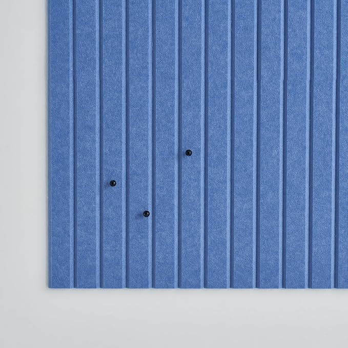 VIVELDA Felt Bulletin Board Tiles 48"x36" -12-Pack Cork Board Alternative, OEKO-TEX Certified, NRC 0.95 Acoustic Wall Panels, Damage-Free Adhesive, Slatted Design, Home Office, Classroom (Pastel Blue) - Image 3