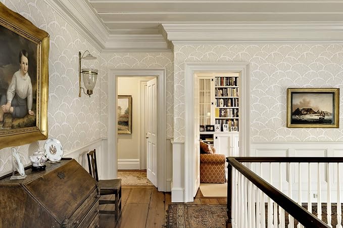 Dimoon Peel and Stick Wallpaper Boho Beige Contact Paper Neutral Cottage Wallpaper Farmhouse Leaf Morden Renter Friendly Removable Wall Paper Botanical for Bathroom Kitchen Bedroom Vinyl 394" x 17.3" - Image 6