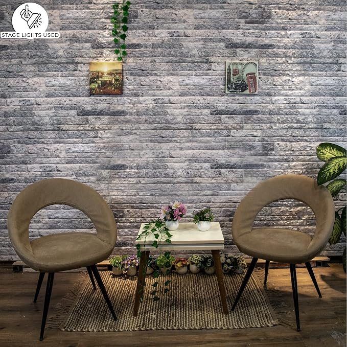 Dundee Deco 3D Wall Panels Faux Brick - Cladding Light Grey Stone Look Wall Paneling, Styrofoam, Sample, Size 10 x 10 in. - Image 4