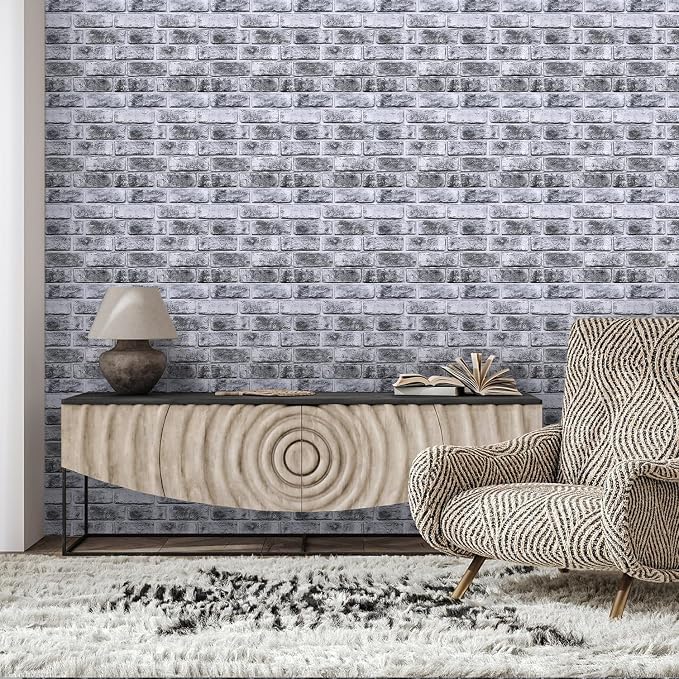 Commomy 3D Wall Panels Peel and Stick Faux Brick 10 Pcs 11.8" x 11.8" | Small Size Thin PVC Brick Wallpaper Tiles Backsplash for Kitchen,Bedroom,Living Room,Quick DIY Wall Decor(Covers 9.7 sq.ft) - Image 7
