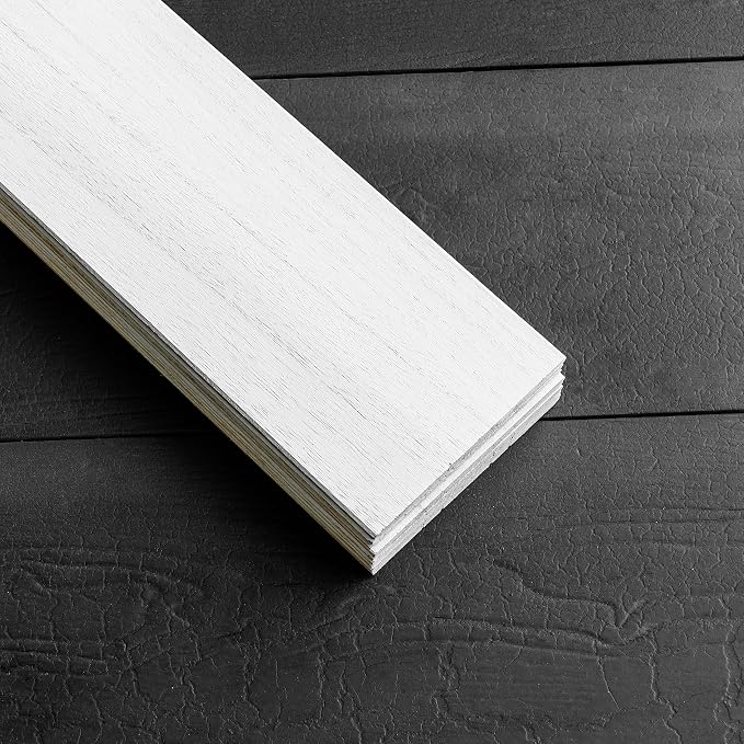 Brosisincorp Real Wood Shiplap Peel and Stick Wall Panel White 10 Pcs | Natural Paulownia Wood Plank for Interior Rustic Accent Wall, Easy DIY Self Adhesive, 35.43" L x 5" W Each, Covers 12.4 Sq Ft - Image 5