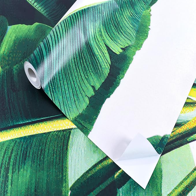ASJ Tropical Peel and Stick Wallpaper Mural, Vintage Banana Tree Green | Seamless edge-to-edge match. Botanical illustration artwork, 157x98 in, premium fabric, bedroom living room decor. - Image 9