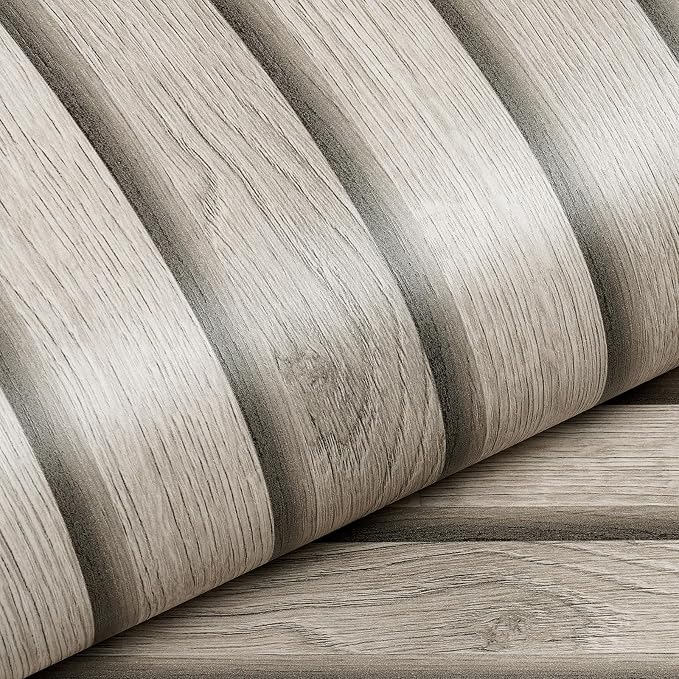 Livelynine 15.8x197 Wood Panel Wallpaper Peel and Stick Wood Panels for Walls Furniture Self Adhesive Contact Paper Roll Faux Wood Slat Wall Panel White Wall Panels Removable 3D Slat Wall Paneling - Image 5