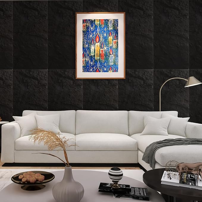 4-Pack 3D Faux Stone Wall Panels Rock Wall Panel Dark Black | 47.24"*23.62" PU Stone Wall Panels for Interior Decor, Lightweight & Waterproof - Image 6