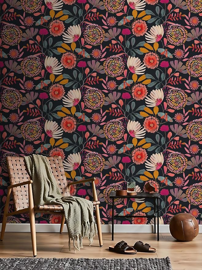 Peel and Stick Wallpaper Floral Contact Paper for Cabinets/Kitchen/Bathroom | Textured Vinyl Stick on Wall paper, Removable, Waterproof, Self-adhesive, Boho, for bedroom/rv/laundry room 17.3" x 236.3" - Image 2