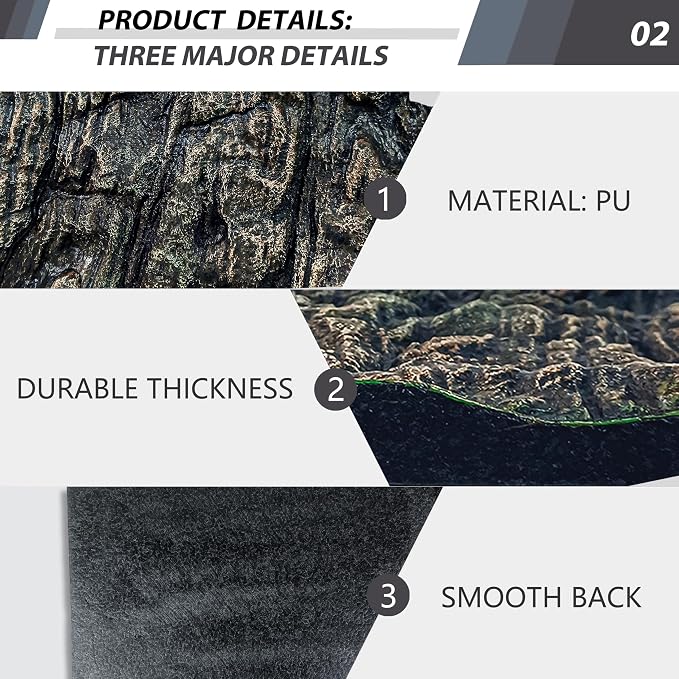 23.6x17.7in Rock Terrarium Background,3D Reptile Tank Background Board,Amphibian Stereo Backdrop Wall,Lizard Snake Gecko Spider Turtle Fish pet silo Background Decorative Panel(Paleyellow) - Image 3