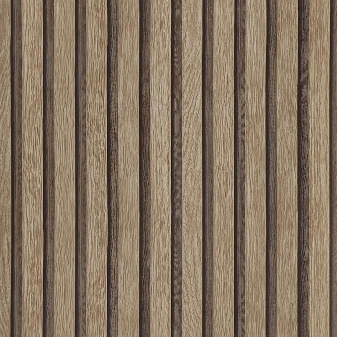 Yun-aeon Natural Wood - Light Tan Slats Peel and Stick Wallpaper for Wall | 17.3"x 480" Self-Adhesive Waterproof Vinyl Removable Wall Paper for Wall Decor Bedroom by YUN-aeonPeelandStickWall