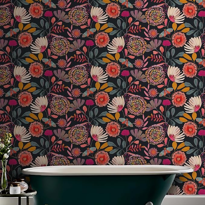 Peel and Stick Wallpaper Floral Contact Paper for Cabinets/Kitchen/Bathroom | Textured Vinyl Stick on Wall paper, Removable, Waterproof, Self-adhesive, Boho, for bedroom/rv/laundry room 17.3" x 236.3" - Image 7