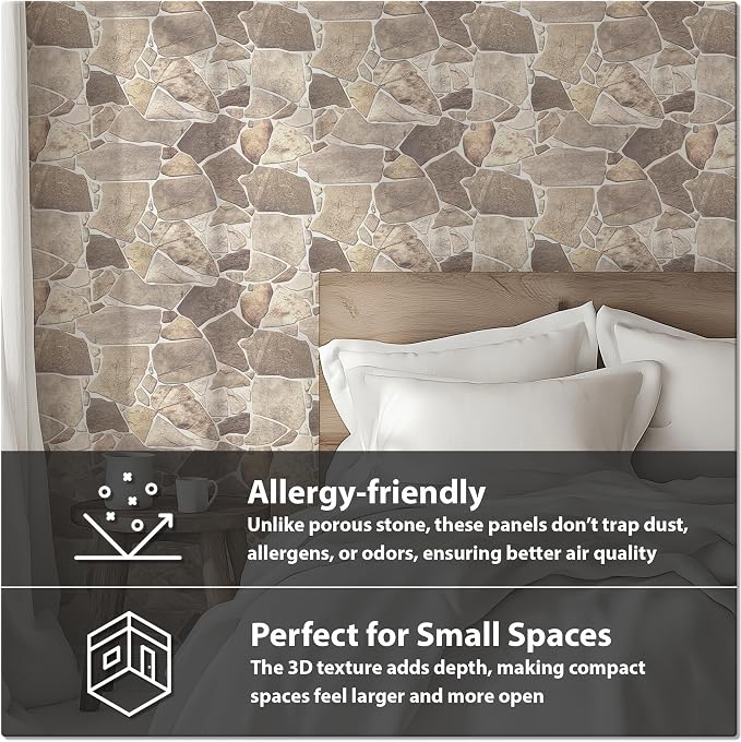 Sample 3D Faux Stone Wall Panel, 10" x 10", Material & Finish Preview | Cut from Full-Size Product to Verify Appearance Before Ordering (Not a Full Panel) - Image 4