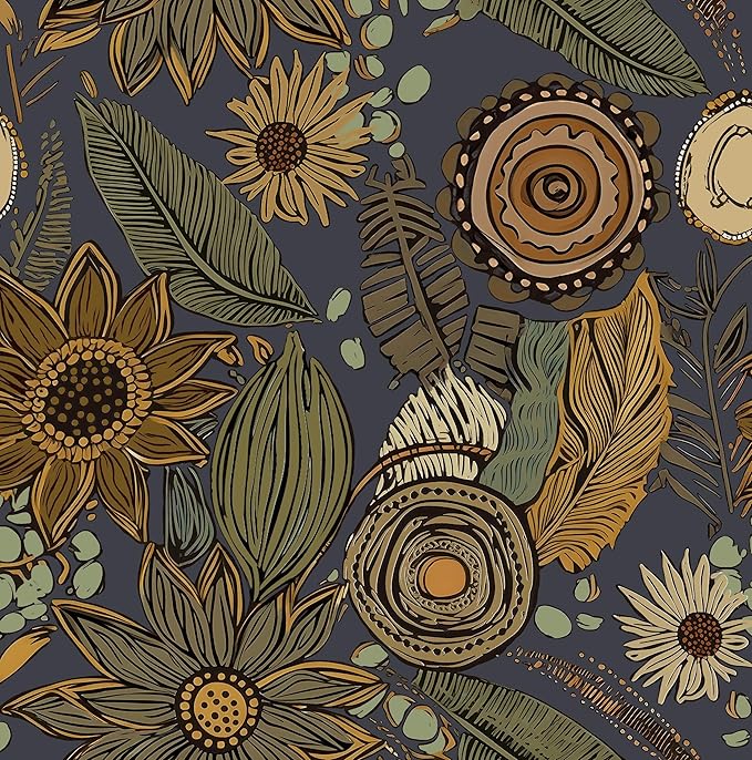 Laatse Boho Wallpaper Peel and Stick 17.5"x118", Haze Blue Contact Paper | Self Adhesive/Removable/Waterproof/Thick Vinyl Wall Paper for Bathroom Bedroom Shelf Cabinet Drawer,Prepasted,Easy Peel by Laatse