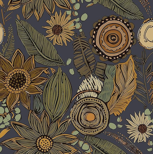 Laatse Boho Wallpaper Peel and Stick 17.5"x118", Haze Blue Contact Paper | Self Adhesive/Removable/Waterproof/Thick Vinyl Wall Paper for Bathroom Bedroom Shelf Cabinet Drawer,Prepasted,Easy Peel by Laatse