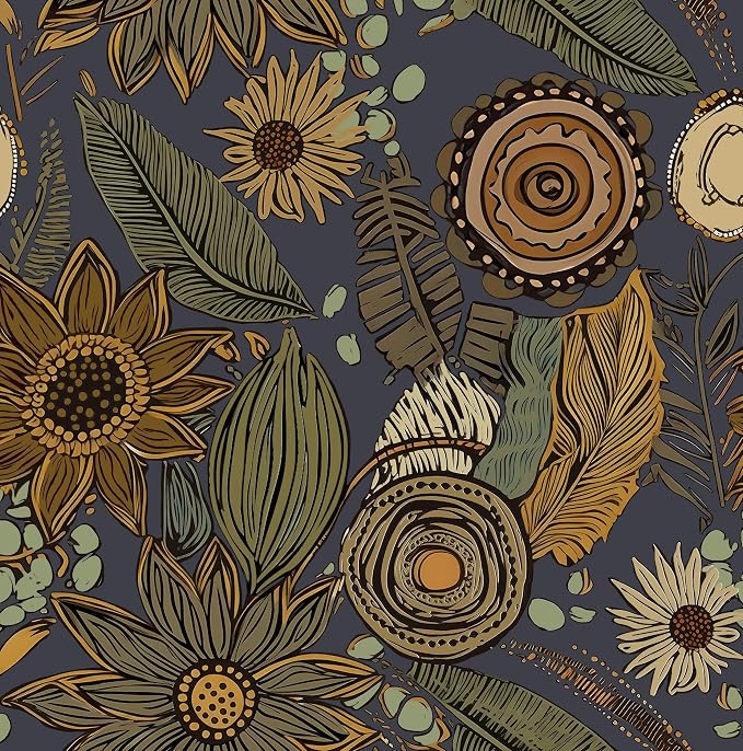 Laatse Boho Wallpaper Peel and Stick 17.5"x393", Haze Blue Contact Paper | Self Adhesive/Removable/Waterproof/Thick Vinyl Wall Paper for Bathroom Bedroom Shelf Cabinet Drawer,Prepasted,Easy Peel by Laatse