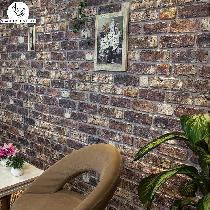 Dundee Deco 3D Wall Panels Faux Brick - Cladding, Grey Brown Stone Look Wall Paneling, Styrofoam Facing for Living Room, Kitchen, Bathroom, Balcony, Bedroom, Set of 5, Covers 27 sq ft - Image 6