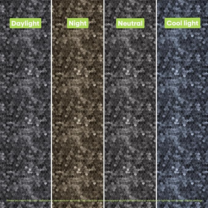Select 5 Pack Hexagon Peel and Stick Backsplash Tiles, Brushed Black | Self Adhesive Metal Backsplash Stick On Aluminum Tiles for Kitchen Bathroom, 12” x 12” Wall Tiles w/10 Edge Pieces - Image 10