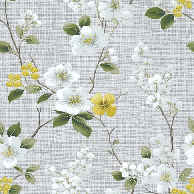 White Yellow Flowers Removable Self-Adhesive Wallpaper for Bedroom & Living Room Decor 17.7×118 Inch,Waterproof Wall Covering for Accent Walls, Apartment, Nursery by Unknown