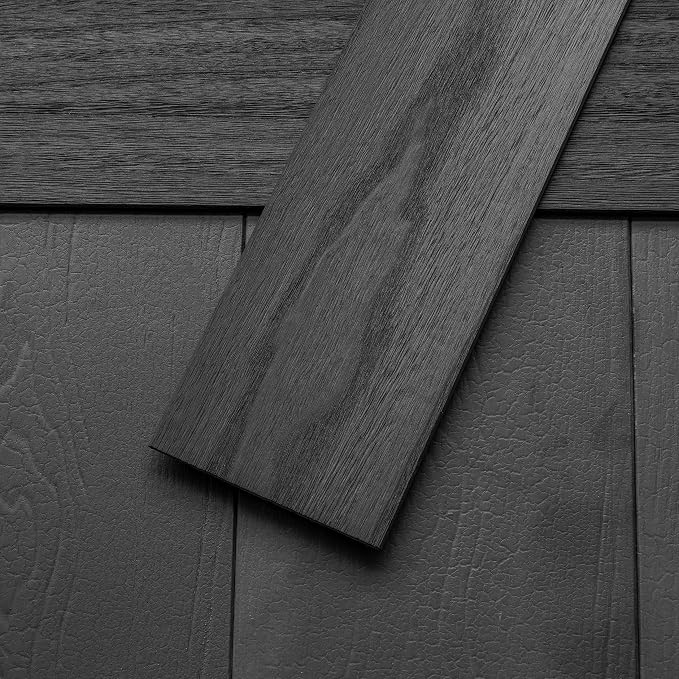 Brosisincorp Real Wood Shiplap Peel and Stick Wall Panel Black 10 Pcs | Natural Paulownia Wood Plank for Interior Rustic Accent Wall, Easy DIY Self Adhesive, 35.43" L x 5" W Each, Covers 12.4 Sq Ft - Image 4
