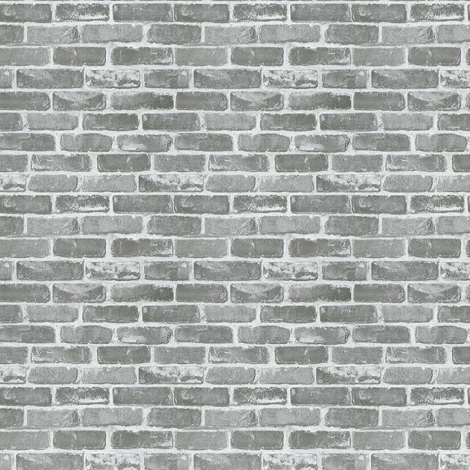 Timeet 3D Vintage Grey Brick Wallpaper 17.7"×472" Brick Peel and Stick Wallpaper Brick Wallpaper Brick Self Adhesive Faux Textured Wallpaper Stone Look Wall Paper Home Decor Vinyl by Timeet