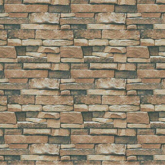 Timeet Brick Wallpaper Self-Adhesive Peel and Stick Wallpaper Waterproof Stone Wall Paper for Backsplash Decorative Home Decoration and Furniture Renovation 17.7"×393.7" by Timeet