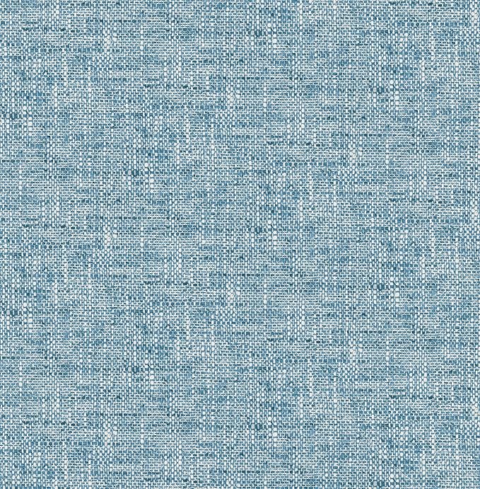 NuWallpaper NU2918 Navy Poplin Texture Peel & Stick Wallpaper, Blue by NuWallpaper