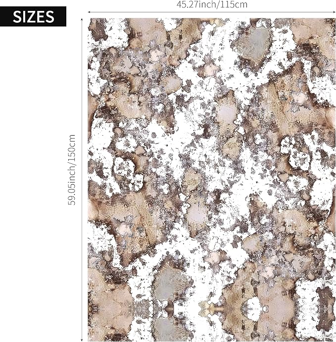 LiveInUrban Vintage Foxed Silver Rusts Antique Chrome Reflective Style Wallpaper, Grunge Peel and Stick Contact Paper for Wall Furniture Vanity Dresser Home Decor, 45.28"x59.06" - Image 6