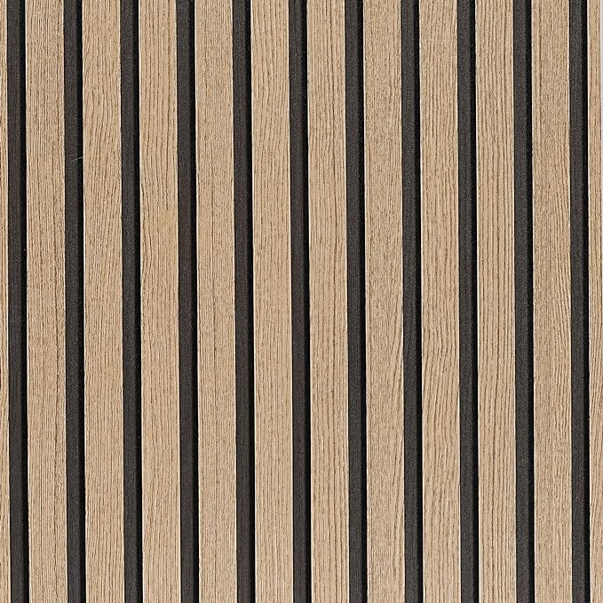Peel and Stick Wood Slat Wallpaper - 17.5" x 1000" Self-Adhesive Wood Panel for Walls Easy DIY Wall Decor Brown Faux Wood Contact Paper Removable Wall Covering for Bedroom, Living Room, Office by LOVADA