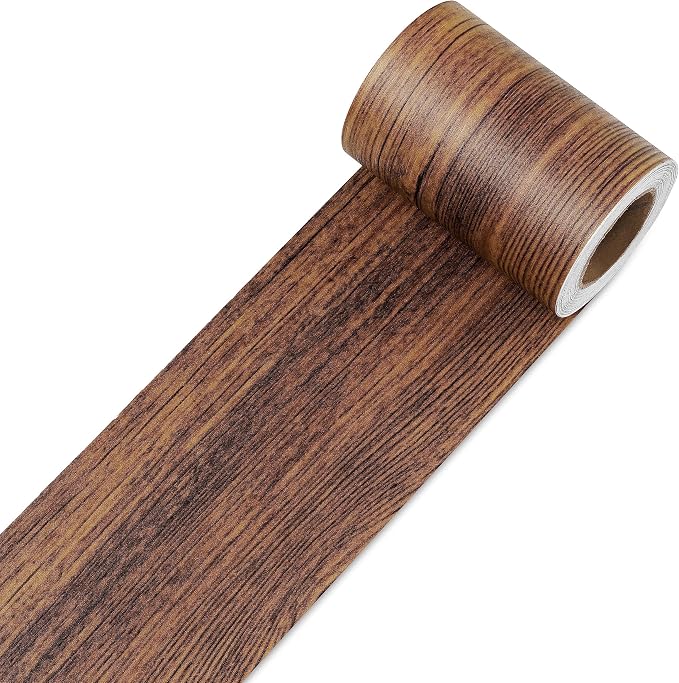 Decotalk 3"x236" Wood Border Wallpaper Peel and Stick Wood Grain Wallpaper Self Adhesive Wall Paper Removable Mirror Frame Border Wood Frame Mirror Vinyl for Bedroom Home Decor by Decotalk